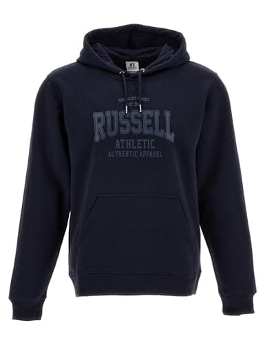 Image of Russell Athletic Unisex Pullover Hoody Sweatshirt, Navy Blue, 164 EU