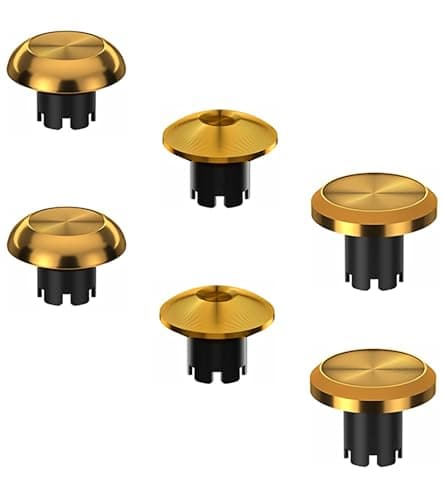 Image of Ceozon Replacement Metal Thumbsticks for Ps5 Edge Controller 6 in 1 Swap Analog Joystick Thumb Grips Accessories (Gold)