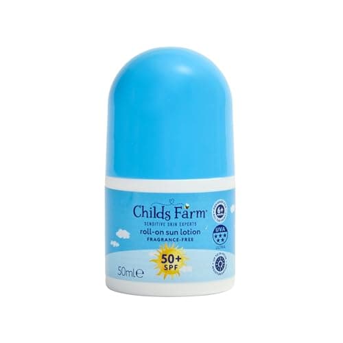 Image of Childs Farm Kids & Baby Sun Lotion Roll-On SPF 50+ | UVA & UVB Very High Protection | Extra Water Resistant | Fragrance Free | Suitable for Dry, Sensitive Skin, 50ml