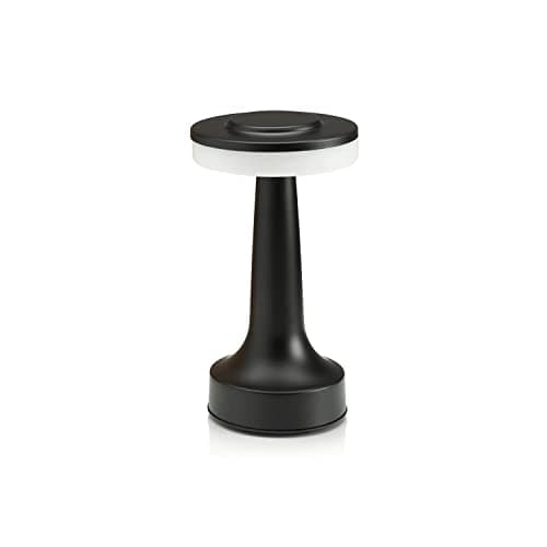 Image of Auraglow Black Rechargeable Touch Control Cordless LED Table Lamp - Perfect for Bedside Tables, Hotels and Restaurants