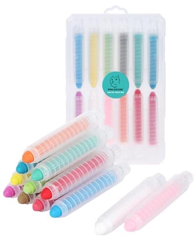 Image of PHILODOGS Colorful Anti-Dust Healthy Chalk for Kids & Toddlers | Smooth Writing on Blackboard, Chalkboard & Sidewalks 12 Colours 12 Pcs (Gift Pack)