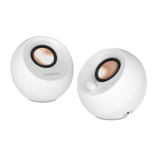 Image of CREATIVE Pebble Pro Minimalist 2.0 USB-C Computer Speakers with Bluetooth 5.3 and Customizable RGB Lighting, Clear Dialog and BassFlex Tech, USB Audio, Headset Port, for PC and Mac