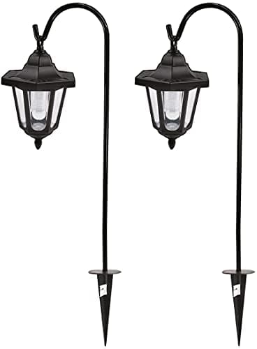 Image of Unibos Set of 2 Solar Classic Led Shepherd Hanging Garden Lanterns Coach Outdoor Lamp Lights