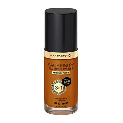 Image of Max Factor Facefinity 3-in-1 All Day Flawless Foundation SPF 20, 100 Cocoa, 30 ml (Packaging May Vary)