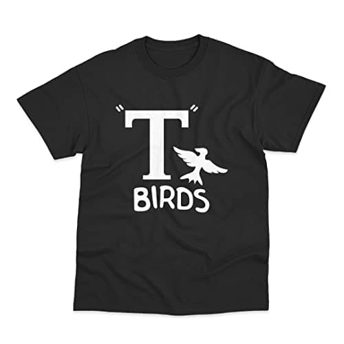 Image of T Birds Inspired by Grease Printed Cotton T-Shirt Large Black