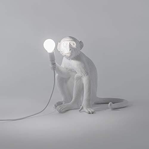 Image of Seletti Monkey Lamp Monkey-shaped lamp white sitting - Original 100%