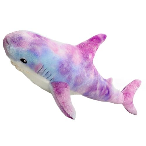 Image of DongAi Plush Shark Toy Pillow, 80CM Giant Shark Plush Animal Toy Super Soft and Cute Pillow Children’s Boys and Girls Room Decoration Bedtime Gift (purple)