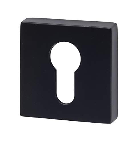 Image of Turkish Design Luxury Square Euro Profile Keyhole Cover Escutcheon (Matt Black)