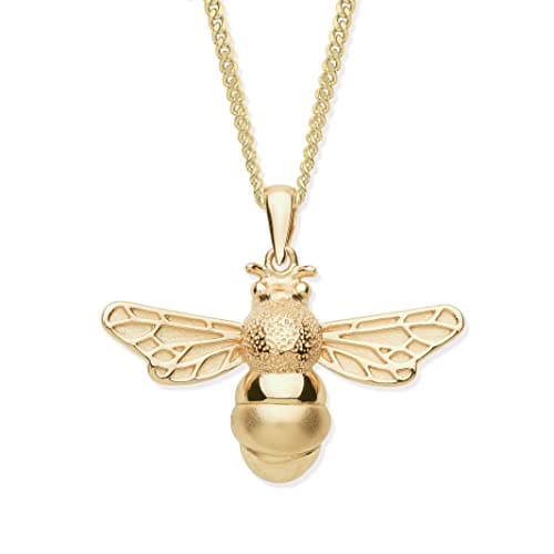 Image of Old English Jewellers 9ct Yellow Gold on Silver Bumble Bee Pendant Necklace + 18 inch Chain