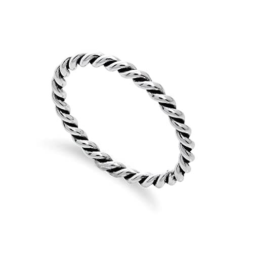Image of Sterling Silver 2mm Stacking Twisted Rope Ring Size L (I - U Available)