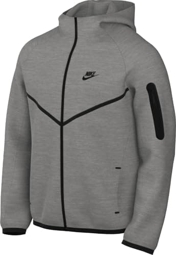 Image of NIKE Baby Boys Tch Full Zip Wr Hoodie Fleece Jacket, Dk Grey Heather/Black, S EU