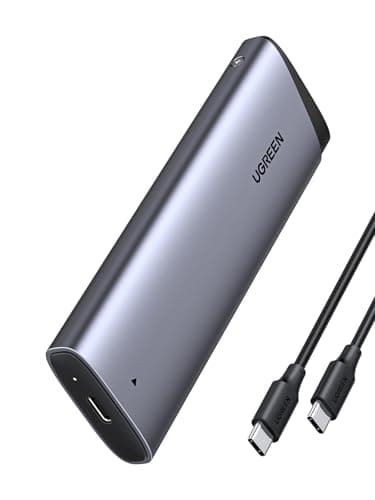 Image of UGREEN M.2 NVMe Enclosure, USB 3.2 Gen 2 SSD Enclosure, Tool-Free 10Gbps NVMe External Caddy, Aluminum PCIe NVMe Adapter, NVMe to USB Adapter for M and M&B Key in 2230/2242/2260/2280 SSDs