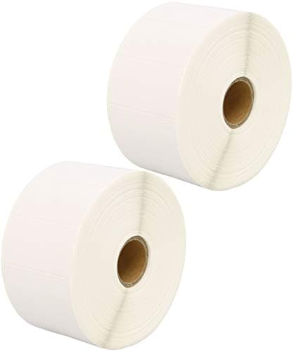 Image of 2,000 Compatible Zebra 50mm x 25mm White Direct Thermal Labels (1000 Labels per Roll) for Zebra Type Printers - Two Rolls