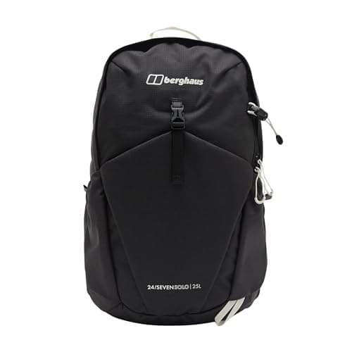 Image of Berghaus 24/7 Solo 25L Rucksack with Laptop Sleeve & Walking Pole Holders, Hydration Compatible, Flow Technology, 49x25x24cm (Black)