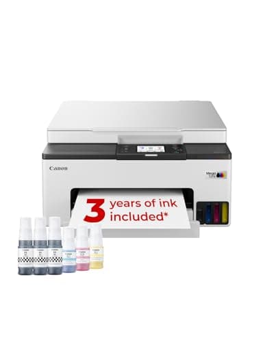 Image of Canon MAXIFY GX1050 Wireless Colour 3-in-1 Refillable MegaTank Inkjet Printer - A4 Print, Copy, Scan - Wi-Fi, Cloud Link, Ethernet Connectivity - Home Office Printer, Includes 6 x Ink Bottles