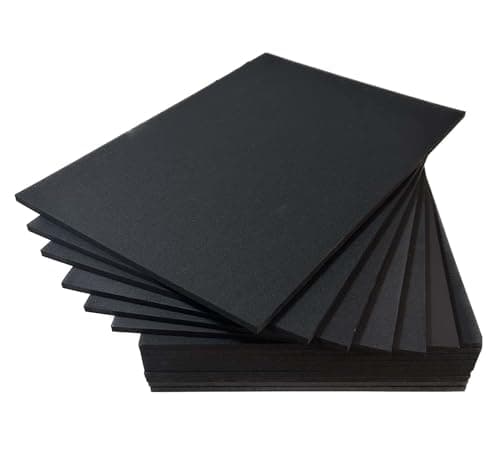 Image of 15PCS 5mm A4(210X297mm) Foam Board, Thick EVA Foam Sheets, High Density Polystyrene Foam Board for DIY Arts and Crafts Projects, Presentation Displays, Mounting Photos, Making Modeling Poster (Black)