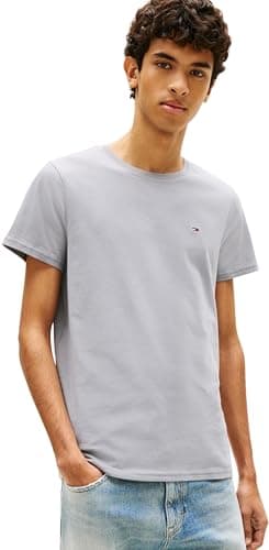 Image of Tommy Jeans Men's TJM Xslim Jersey Tee Dm0Dm04411 S/S T-Shirt, Grey (Gravel Grey), 3XL