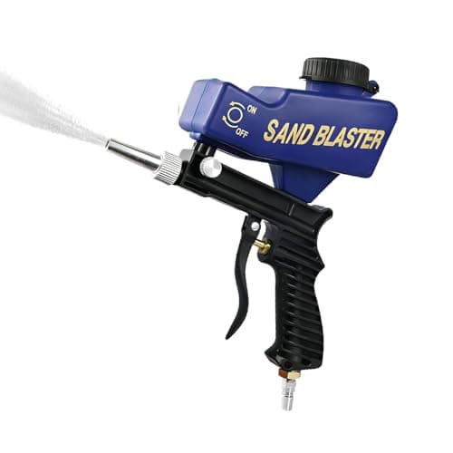 Image of Sandblasting Machine - Portable Abrasive for Cleaning | High Pressure Media Blasting System with Steel Nozzle, Heavy Duty Tool for Metal Wood Paint Prep Restoration Use