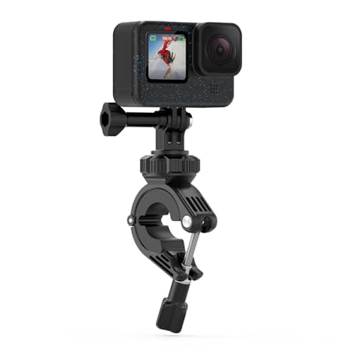 Image of Sametop Bike Handlebar Clamp Mount Motorcycle Pole Mount Compatible with GoPro Hero 13 12 11 10 9 8 7 6 5 Session DJI Action Cameras - 360 Degree Rotation
