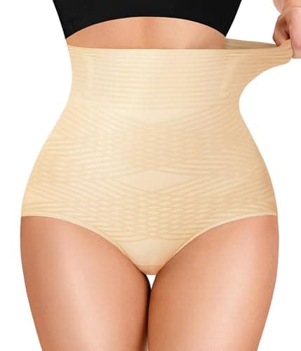 Image of Gotoly Women Tummy Control Knickers High Waist Shapewear Body Shaper Seamless Slimming Underwear Shaping Briefs Beige