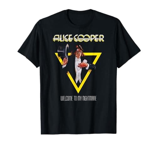 Image of Alice Cooper Welcome To My Nightmare Yellow Triangle T-Shirt