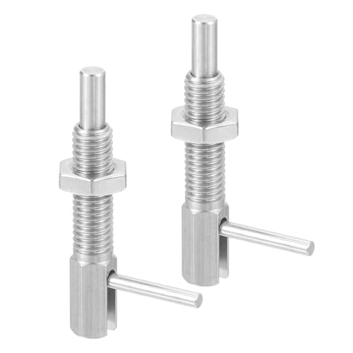 Image of sourcing map 2 Pcs Retractable Indexing Plunger Pin, M8 l Spring Plunger Stainless Steel Spring Loaded Latch Telescopic Locking Pin with Nut for Machinery Shipbuilding