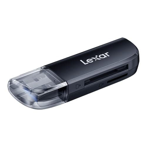 Image of Lexar Dual Slot USB-A Reader for SD/MicroSD/SDHC/SDXC Cards - USB 3.2 Gen 1, Up to 104MB/s, OTG Compatible for PC/Laptop/Tablet