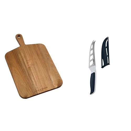 Image of Cole & Mason H722132 Barkway Medium Chopping Board with Handle | Wooden Board/Cutting Board/Serving Board | Acacia Wood | (L) 460mm x (W) 270mm x (D) 20mm | Not Suitable for The Dishwasher