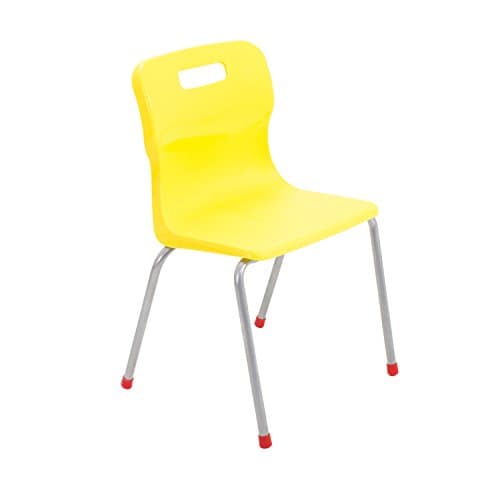 Image of Titan 4 Leg Classroom Chair - Size 4, Ages 8-9 Years, Plastic, Yellow