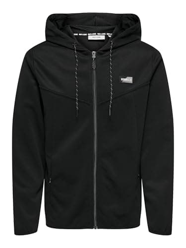 Image of ONLY & SONS Male Hoodie Onsliam Sweatshirt, black, S