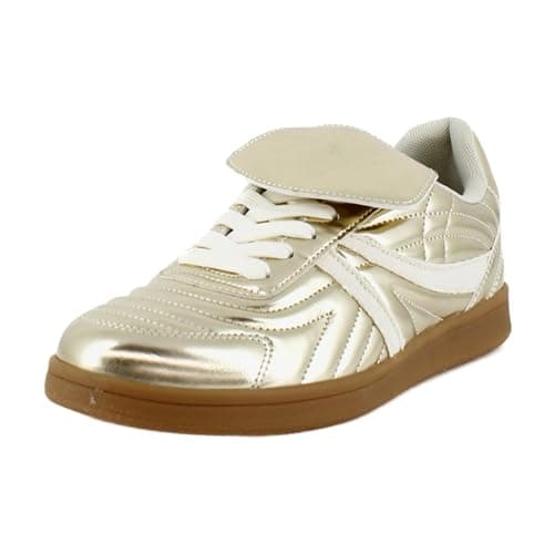 Image of Steve Madden Women's Madrid Sneaker, Gold, 5.5 UK