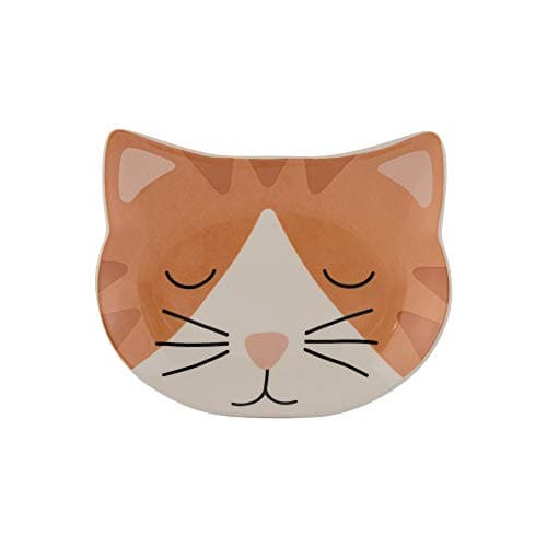 Image of Mason Cash Ginger Cat Bowl 13cm | Stoneware Pet Bowl for Food & Water | Durable, Dishwasher & Freezer Safe | Adorable Cat Face Design