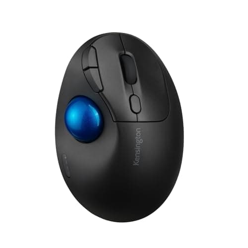 Image of Kensington Pro Fit Ergo TB450 Bluetooth 2.4GHz with Dual Wireless Capability, Up to 18 Months of Battery Life, Ergonomic 34mm Thumb Operated Trackball Mouse, Made from 50% Recycled Plastic (K72194WW)