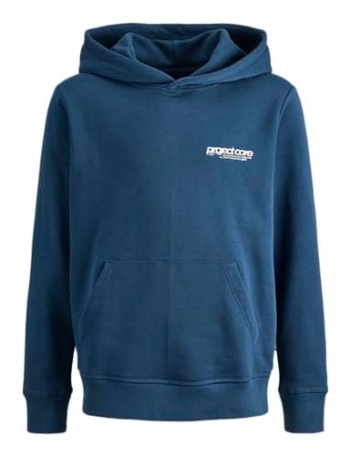 Image of JACK & JONES Men's Jcounion Print Sweat Hood Jnr, titanium, 152