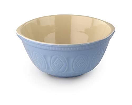 Image of Tala Traditional Ceramic Stoneware Mixing Bowl, Blue/Cream