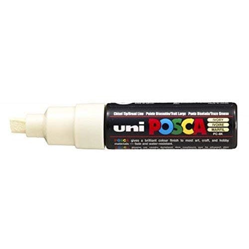 Image of Posca UNI-BALL MARKER PEN PC-8K - WHITE - PACK OF 3 PENS