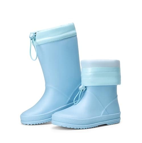 Image of DREAM PAIRS Kids Rain Boots Boys Girls Lightweight Boots Waterproof Easy-on Outdoor Playing Rain Boot Unisex-Child,Size 13 Little Kid,Sky Blue,SDRB2401K