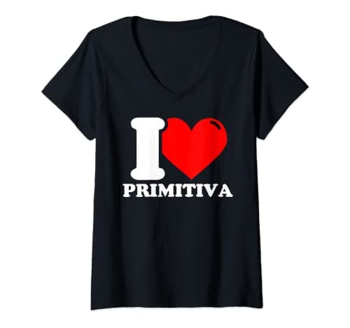 Image of Womens I love Primitiva V-Neck T-Shirt
