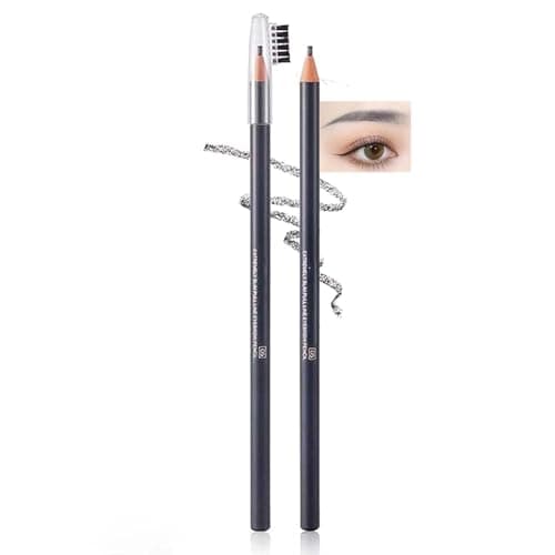 Image of Grey Waterproof Sweat-Resistant Eyebrow Pencil With Integrated Spoolie Brush For Natural-Looking Brows - Ultra-Fine Tip For Effortless Application And Buildable Colour (05 Grey)