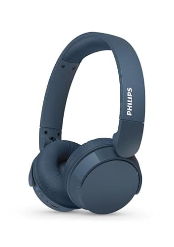 Image of Philips TAH4209BL/00 Lightweight Wireless Bluetooth On-Ear Headphones – Up to 55h Playtime, Blue