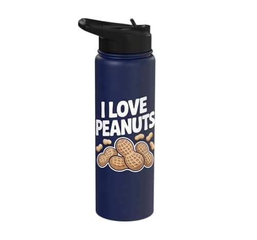 Image of I Love Peanuts Enthusiast Humor Fun Stainless Steel Insulated Water Bottle