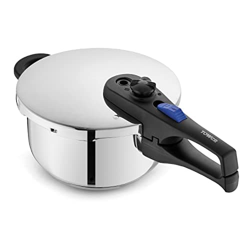 Image of Tower Express Pressure Cooker with Bakelite Lid Lock System, Visual Pressure Indicator, 4L, Stainless Steel