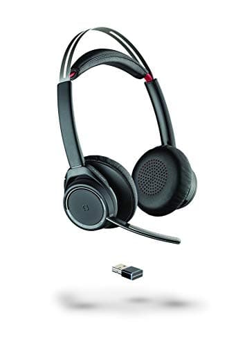 Image of Poly - Voyager Focus UC (Plantronics) - Bluetooth Dual-Ear (Stereo) Headset with Boom Mic - USB-A Compatible with PC and Mac - Active Noise Canceling - Works with Teams, Zoom & more