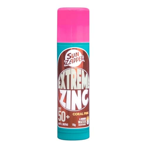 Image of Sun Zapper Zinc Stick - Pink Colour Sunblock SPF 50+ Zinc Oxide Sunscreen Stick for Face Mineral Sun Cream Made in Australia