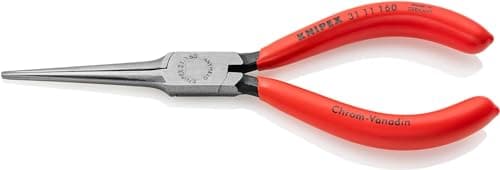 Image of KNIPEX Flat Nose Pliers (Needle-Nose Pliers) Self-Service Card with Plastic Coating 160 mm, 31 11 160 SB