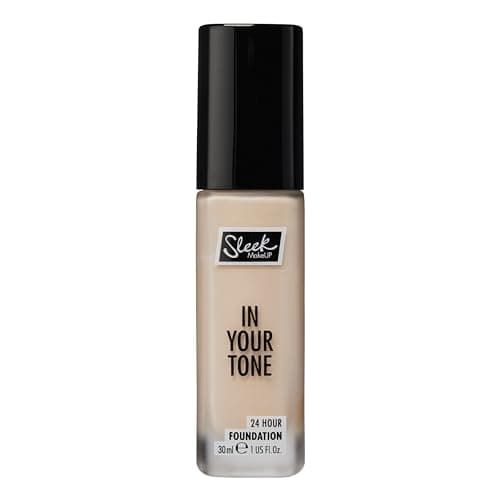 Image of Sleek MakeUP In Your Tone 24 Hour Foundation, Medium Buildable Coverage in 30 Shades, Semi-Matte Flawless Finish, 1C, 30ml