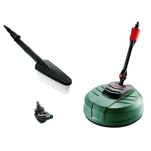 Image of Bosch Pressure Washer Home and Car Cleaning Kit (with patio Cleaner, wash Brush and 90 degree nozzle, in Carton Packaging)