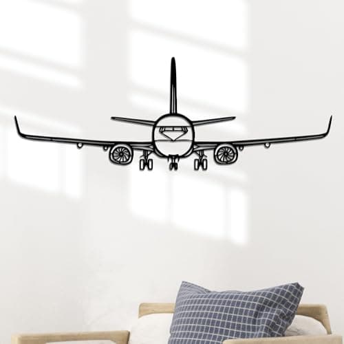 Image of Rajukit Airplane Metal Wall Art–Minimalist Aviation Wall Decor for Home,Office,or Pilot Gifts–Durable Airplane Wall Art Decor for Aviation Enthusiasts(21.3 * 7.5 inchs)