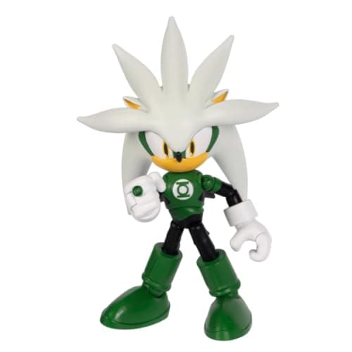 Image of DC x Sonic Silver as Green Lantern 5" / 13cm Action Figure, Officially Licensed by Jakks Pacific, Highly Articulated and Detailed Design, Collector's Packaging