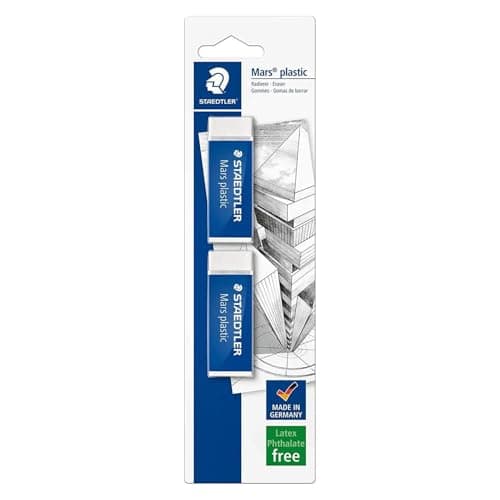 Image of STAEDTLER 52650BK2DA - Mars Plastic Eraser (Pack of 2)